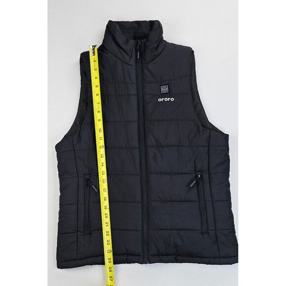 Ororo Size Medium Men's Black Embroidered Chest Logo Puffy Vest NO Battery - Picture 11 of 12